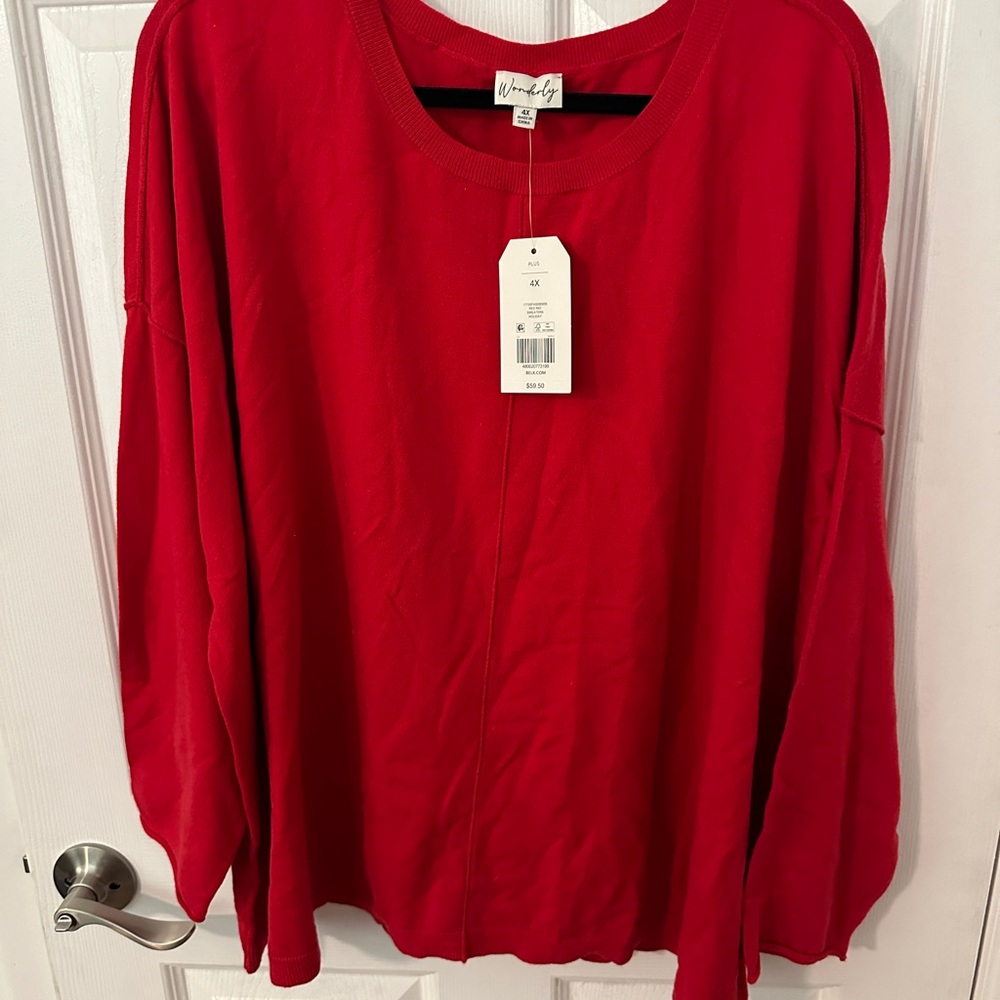 Wonderly Bold Red Plus Size Sweater